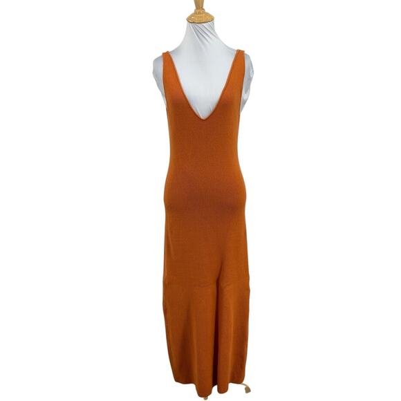 Free People Dresses & Skirts - FP Beach Dress Womens M Medium Carrot Daniela Low Back Sweater Free People Midi